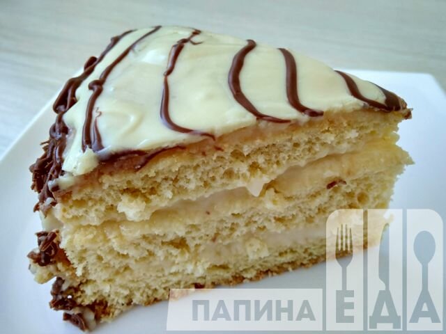 Бисквитный торт с заварным кремом